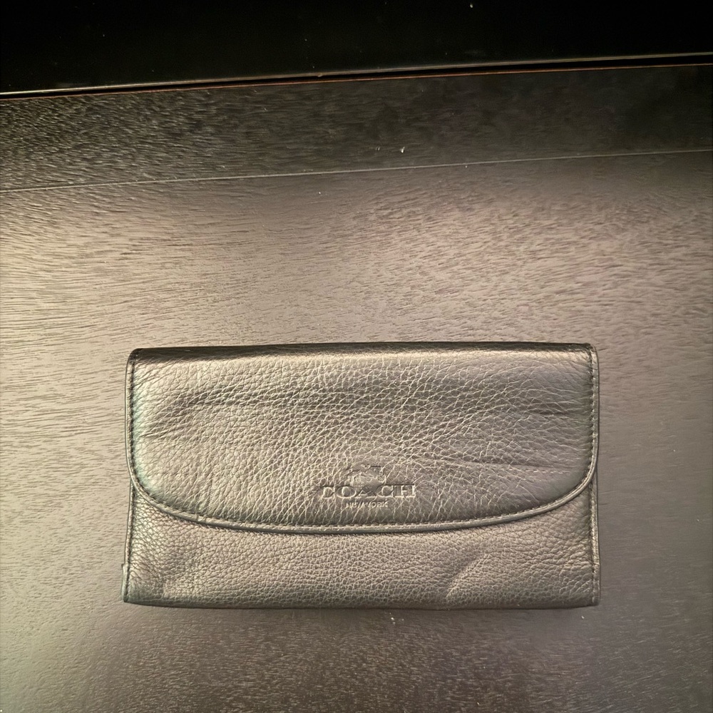 Coach Black Leather Clutch